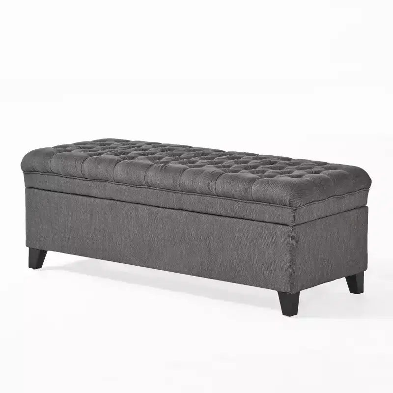 Banc de rangement moderne avec grande capacité de rangement, pouf de rangement avec siège rembourré, repose-pieds ottoman pour salon