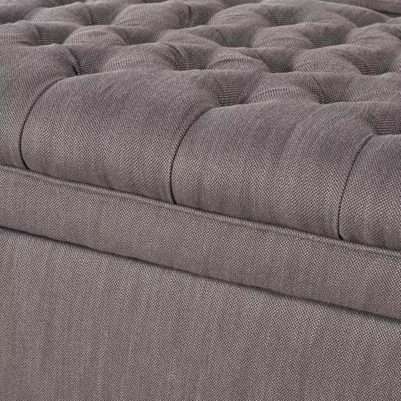 Banc de rangement moderne avec grande capacité de rangement, pouf de rangement avec siège rembourré, repose-pieds ottoman pour salon