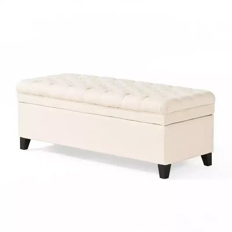 Banc de rangement moderne avec grande capacité de rangement, pouf de rangement avec siège rembourré, repose-pieds ottoman pour salon