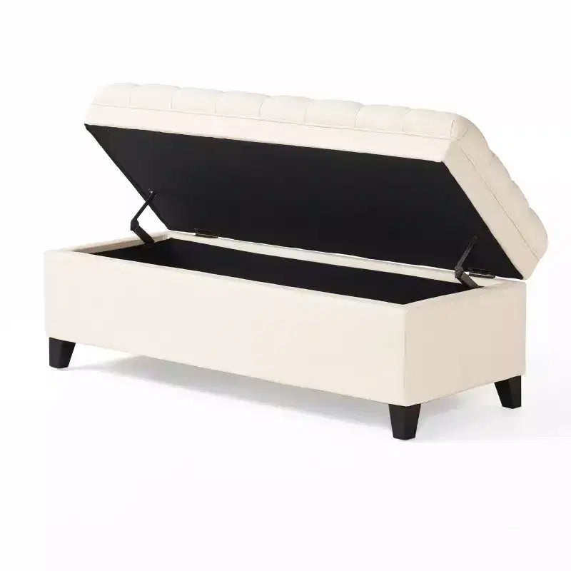 Banc de rangement moderne avec grande capacité de rangement, pouf de rangement avec siège rembourré, repose-pieds ottoman pour salon
