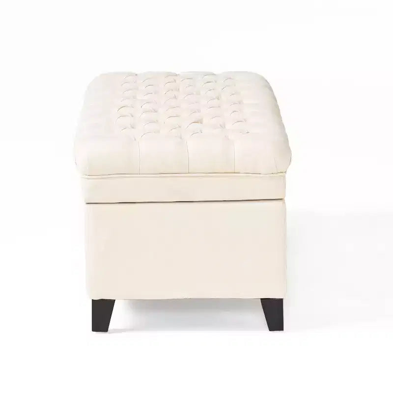 Banc de rangement moderne avec grande capacité de rangement, pouf de rangement avec siège rembourré, repose-pieds ottoman pour salon