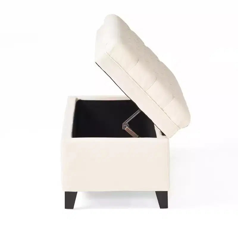 Banc de rangement moderne avec grande capacité de rangement, pouf de rangement avec siège rembourré, repose-pieds ottoman pour salon