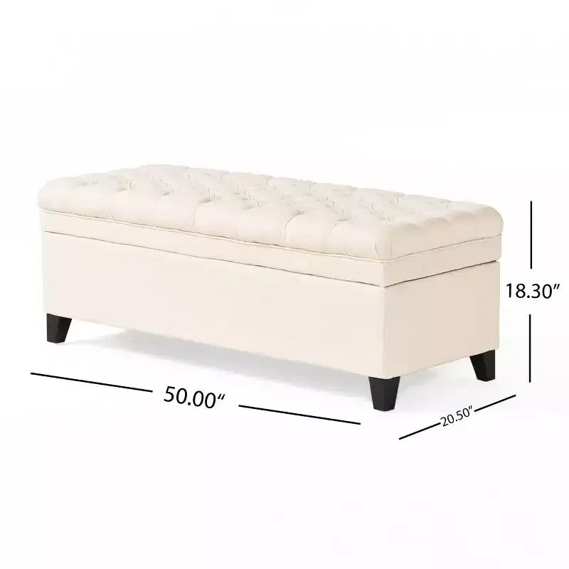 Banc de rangement moderne avec grande capacité de rangement, pouf de rangement avec siège rembourré, repose-pieds ottoman pour salon