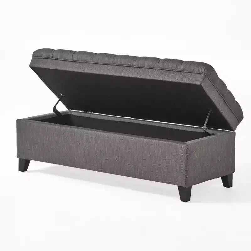 Banc de rangement moderne avec grande capacité de rangement, pouf de rangement avec siège rembourré, repose-pieds ottoman pour salon