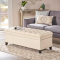 Banc de rangement moderne avec grande capacité de rangement, pouf de rangement avec siège rembourré, repose-pieds ottoman pour salon
