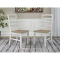 Signature Design by Ashley Westlinport Dining Room Side Chairs, Set of 2, White Frame with Brown Contoured Wood Seat