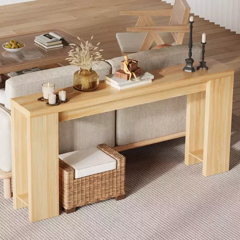 70.9 Table console d'entrée, Table d'appoint étroite et longue en bois, Table rectangulaire pour l'arrière de canapé, pour Salon Couloir Entrée