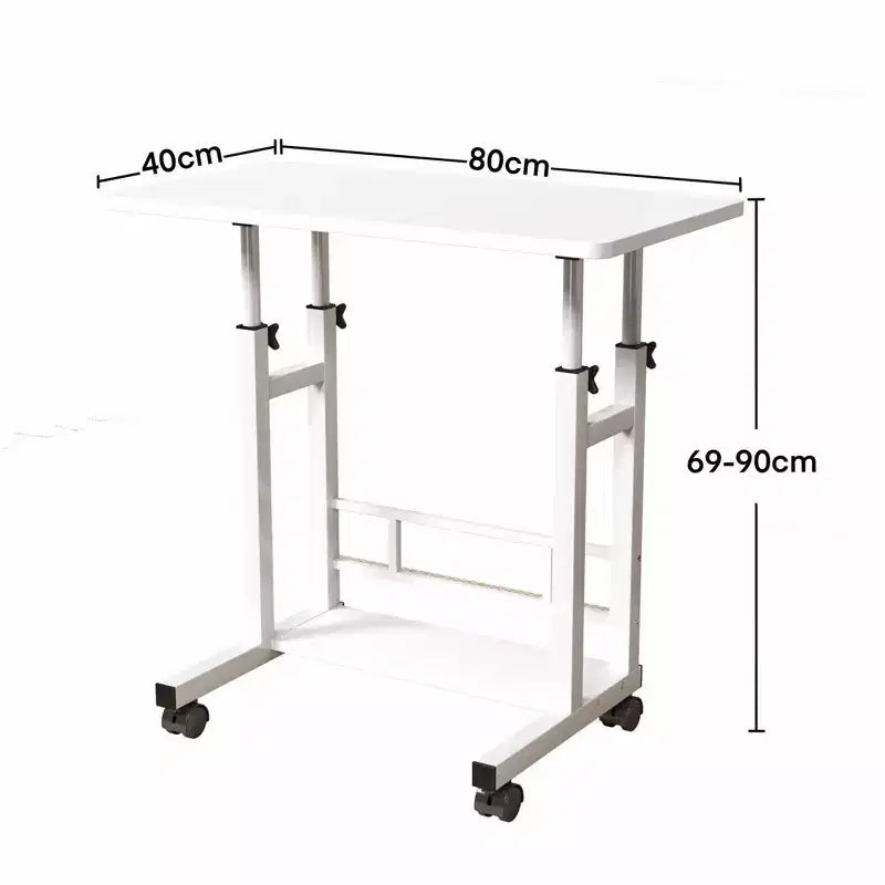 Table réglable mobile pour chevet ou dortoir, table d'ordinateur portable, d'étude et de salle à manger de 80x40cm pour la maison ou la chambre à coucher