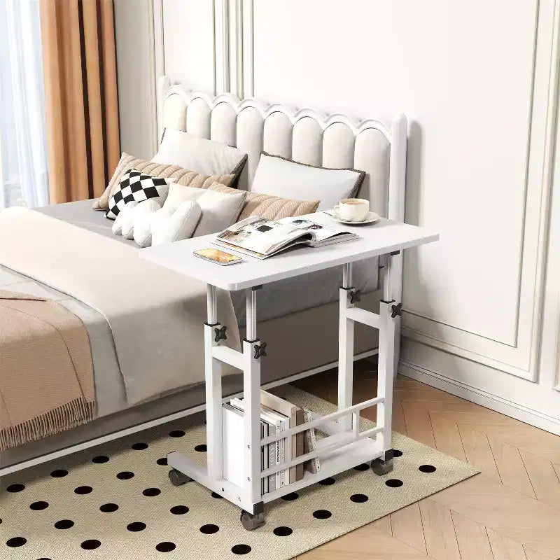 Table réglable mobile pour chevet ou dortoir, table d'ordinateur portable, d'étude et de salle à manger de 80x40cm pour la maison ou la chambre à coucher