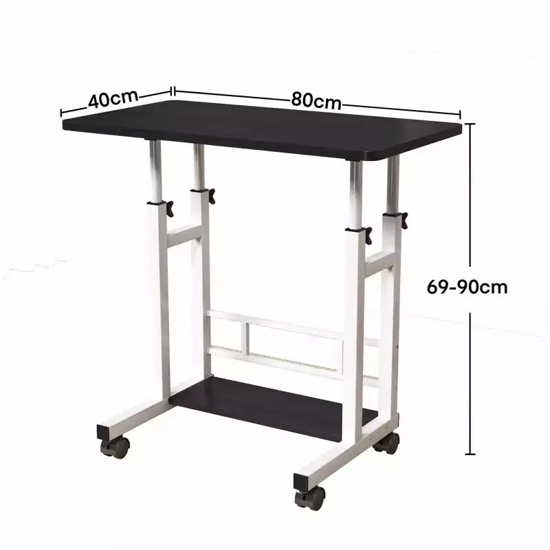 Table réglable mobile pour chevet ou dortoir, table d'ordinateur portable, d'étude et de salle à manger de 80x40cm pour la maison ou la chambre à coucher