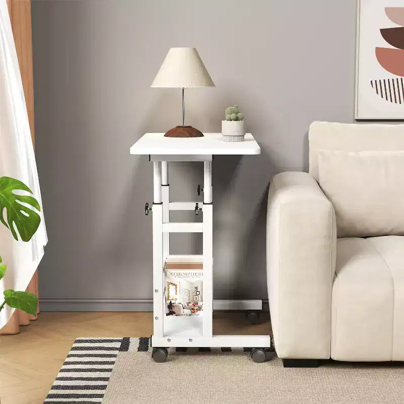 Table réglable mobile pour chevet ou dortoir, table d'ordinateur portable, d'étude et de salle à manger de 80x40cm pour la maison ou la chambre à coucher