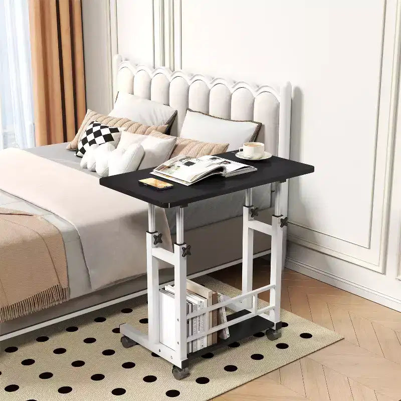Table réglable mobile pour chevet ou dortoir, table d'ordinateur portable, d'étude et de salle à manger de 80x40cm pour la maison ou la chambre à coucher