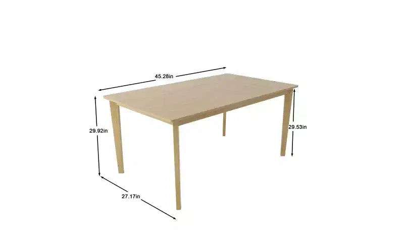 Table de cuisine rectangulaire pour 4 à 6 personnes, Table à manger minimaliste avec cadre en bois, Table de salle à manger multifonctionnelle pour bureau, salon