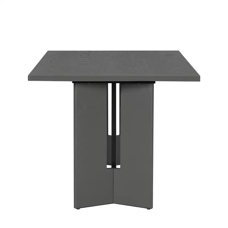 Table à manger rectangulaire de 60 pouces, Table de salle à manger en bois de style ferme avec pieds de table découpés