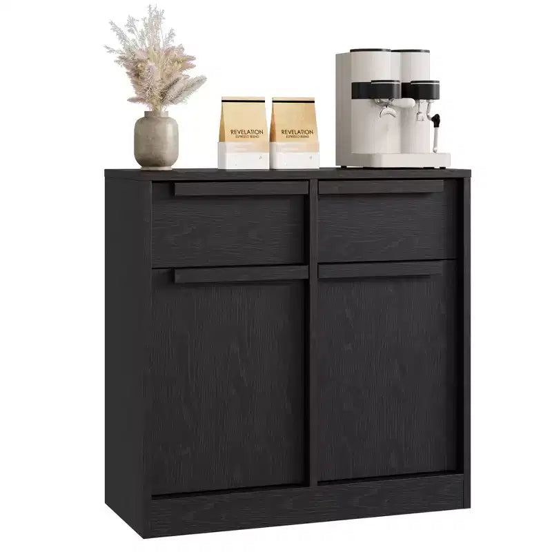 Buffet de cuisine avec 4 tiroirs, grand meuble à café de 158,5 cm avec rangement, buffet de rangement moderne pour cuisine, salle à manger, salon