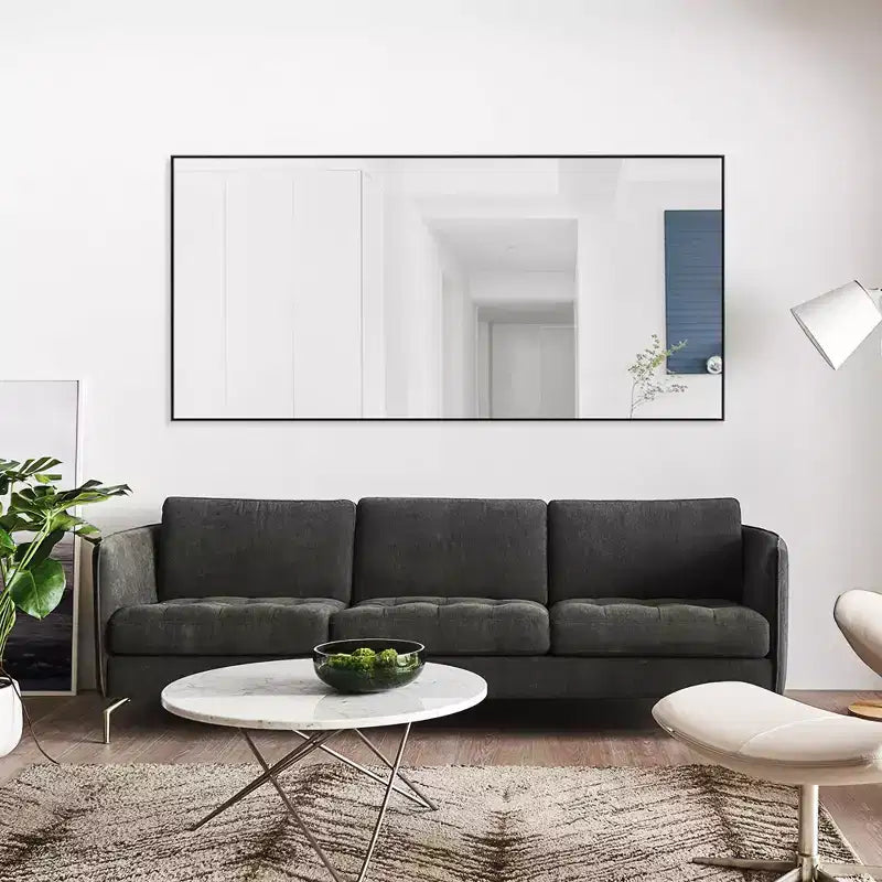 Miroir sur pied grande taille 71x32 encadré noir