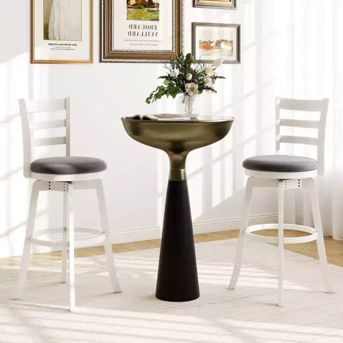 Tabourets de bar pivotants de 30,5'' avec dossier et assise rembourrée, repose-pieds pour pub
