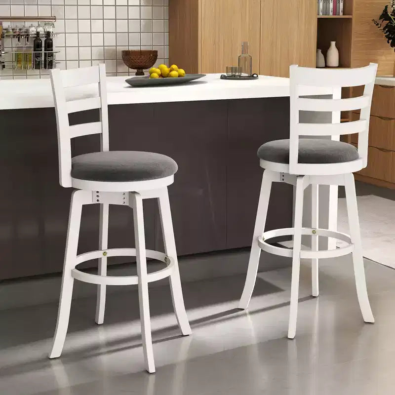 Tabourets de bar pivotants de 30,5'' avec dossier et assise rembourrée, repose-pieds pour pub
