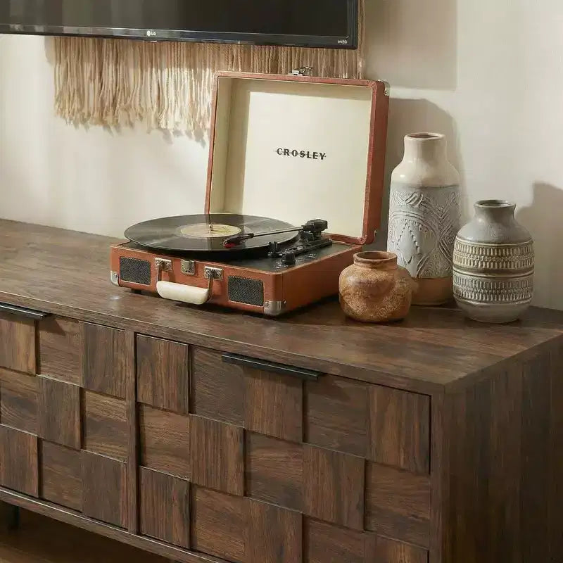 Meuble TV moderne du milieu du siècle de 78 pouces pour téléviseurs de 65+ pouces, console TV avec armoires de rangement pour salon, meuble de rangement pour centre de divertissement