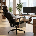Ergonomic Office Chair with Adjustable Footrest Lumbar Support, High-Back Home Office Desk Chair, Mesh Gaming Chair with 3D Armrests, Headrest