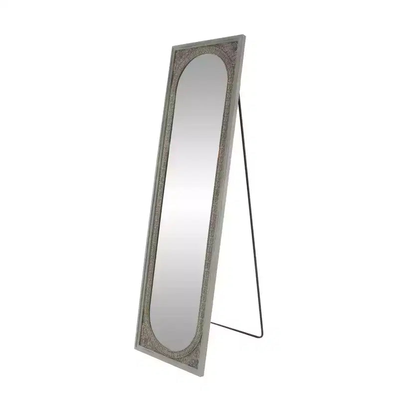 Olivia & May Miroir Console en Bois Naturel Marron : Style Bohème, Rectangulaire, Aucun Assemblage Requis