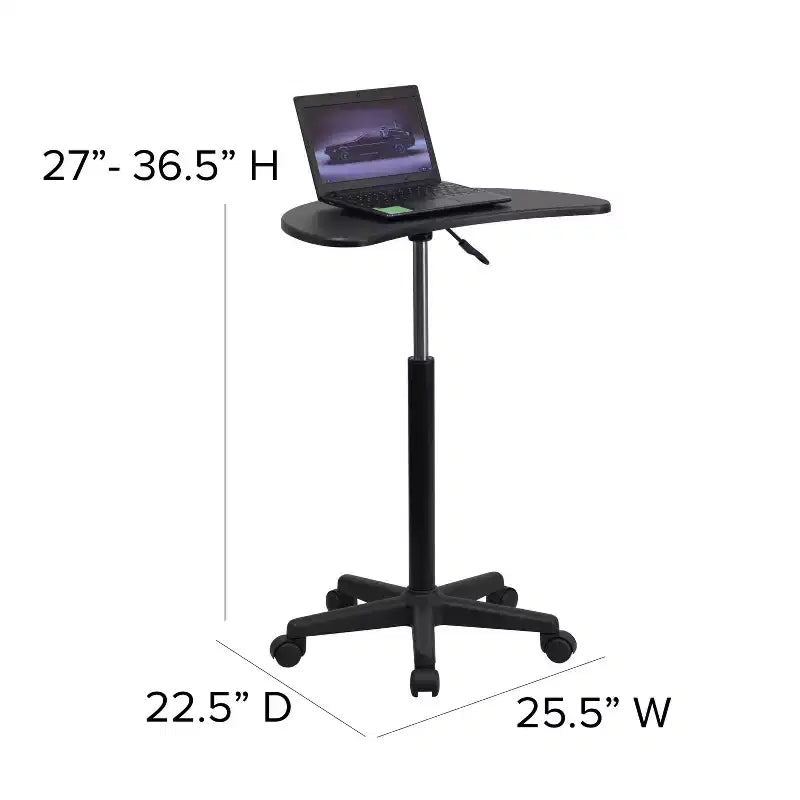 Bureau d'ordinateur portable mobile assis-debout - Bureau roulant portable