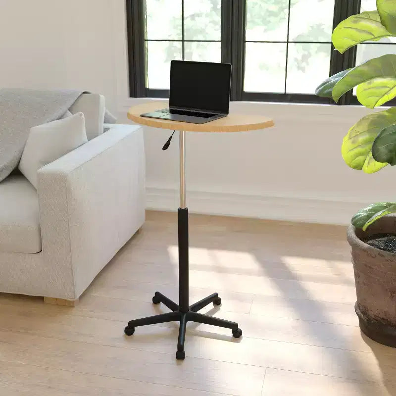 Bureau d'ordinateur portable mobile assis-debout - Bureau roulant portable