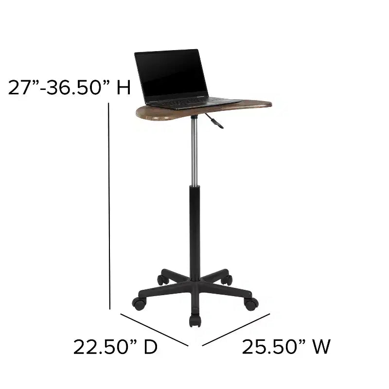 Bureau d'ordinateur portable mobile assis-debout - Bureau roulant portable