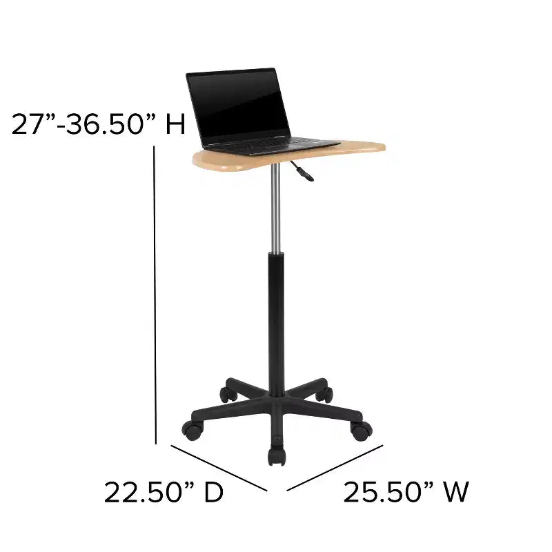 Bureau d'ordinateur portable mobile assis-debout - Bureau roulant portable