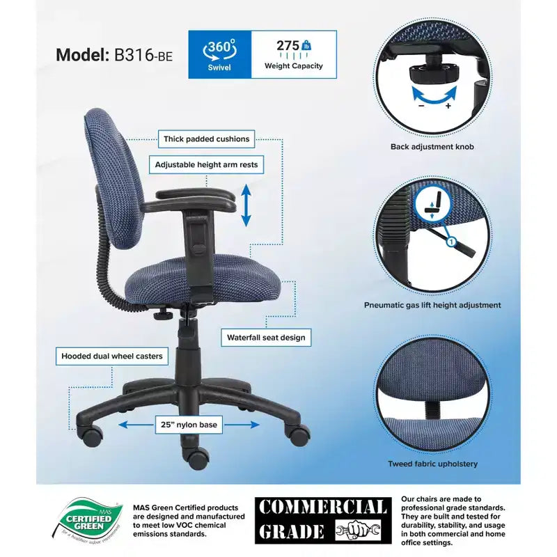 Fauteuil Posture de Luxe avec Accoudoirs Réglables