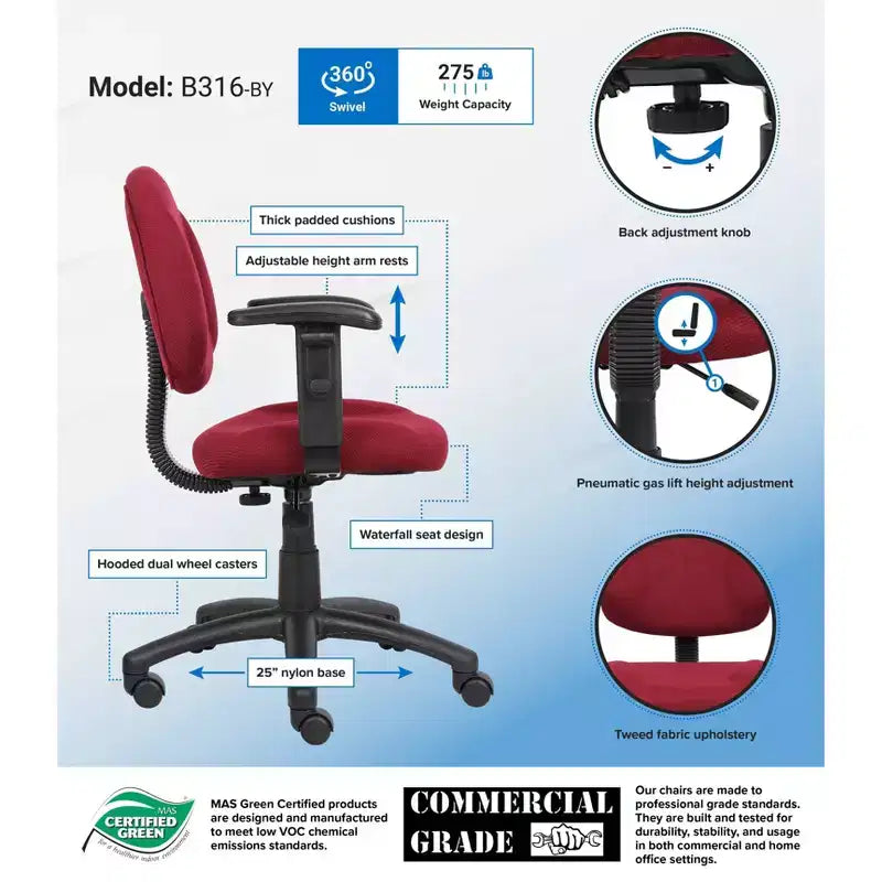 Fauteuil Posture de Luxe avec Accoudoirs Réglables