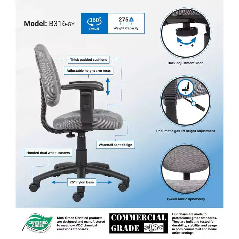 Fauteuil Posture de Luxe avec Accoudoirs Réglables