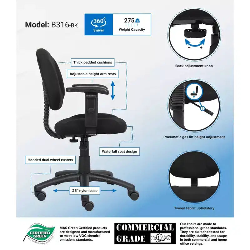 Fauteuil Posture de Luxe avec Accoudoirs Réglables