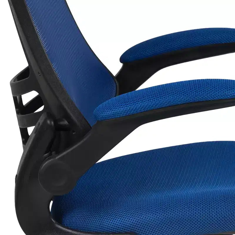 Chaise de bureau ergonomique mi-dossier en maille avec anneau repose-pieds et accoudoirs relevables