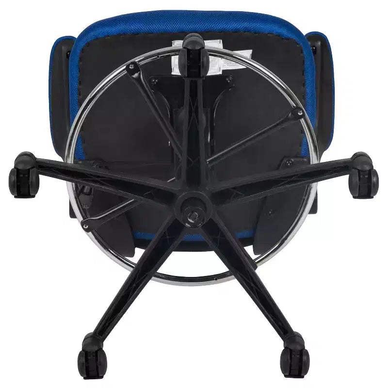 Chaise de bureau ergonomique mi-dossier en maille avec anneau repose-pieds et accoudoirs relevables