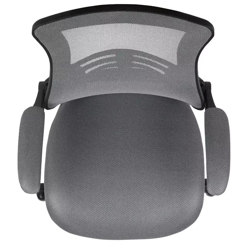 Chaise de bureau ergonomique mi-dossier en maille avec anneau repose-pieds et accoudoirs relevables