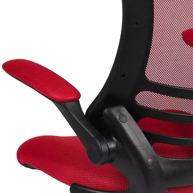 Chaise de bureau ergonomique mi-dossier en maille avec anneau repose-pieds et accoudoirs relevables