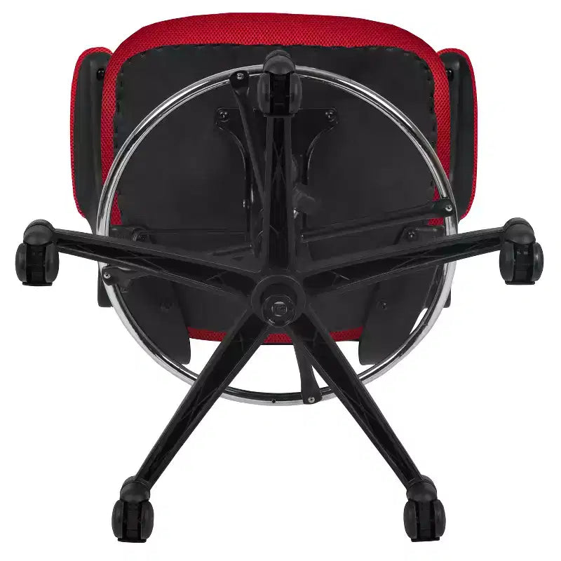 Chaise de bureau ergonomique mi-dossier en maille avec anneau repose-pieds et accoudoirs relevables