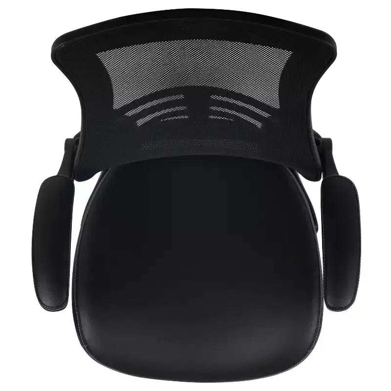 Chaise de bureau ergonomique mi-dossier en maille avec anneau repose-pieds et accoudoirs relevables