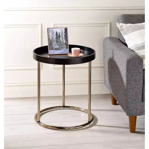 Table d'appoint à rebord de style Mid-Century de 21,75 po