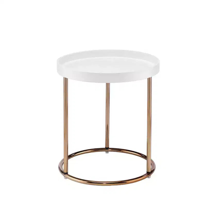 Table d'appoint à rebord de style Mid-Century de 21,75 po
