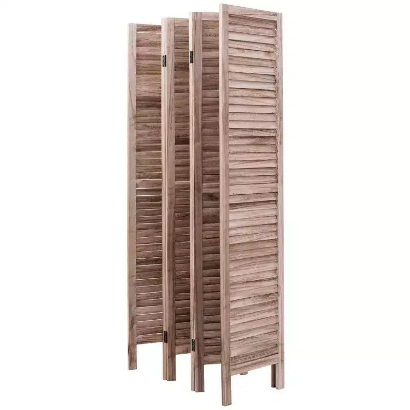 Paravent 6 panneaux 170 cm Séparateur de pièce Classique lattes vénitiennes en bois Maison
