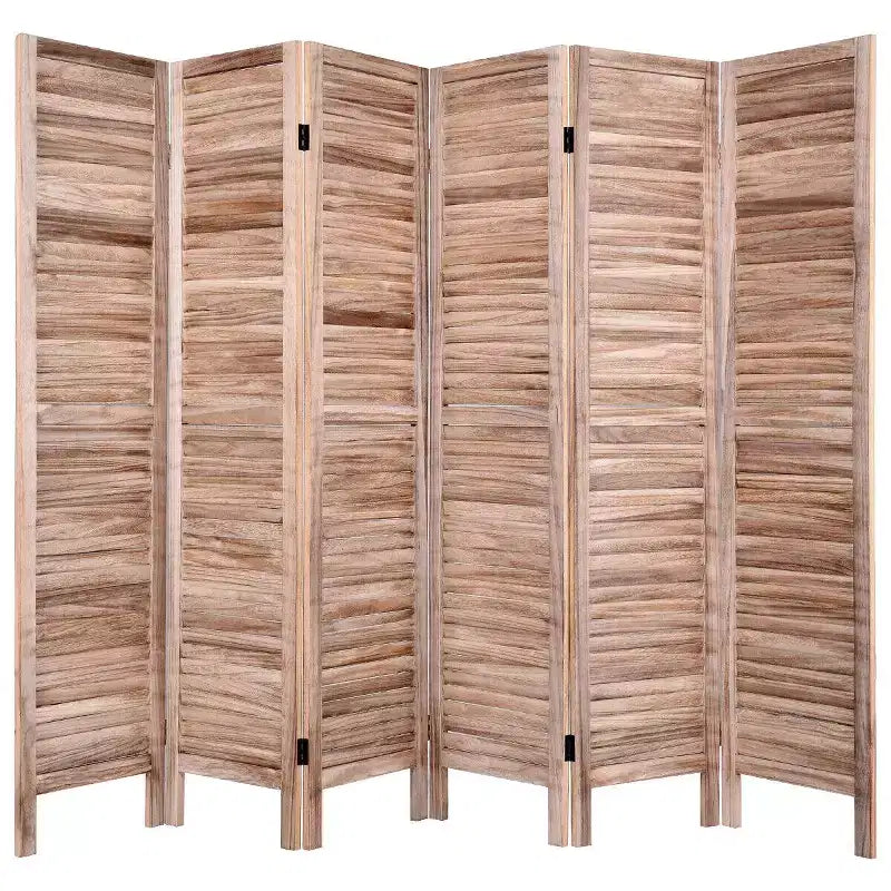 Paravent 6 panneaux 170 cm Séparateur de pièce Classique lattes vénitiennes en bois Maison