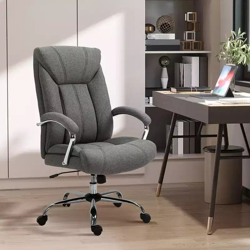 Chaise de bureau à dossier haut, chaise d'ordinateur avec soutien lombaire et hauteur réglable