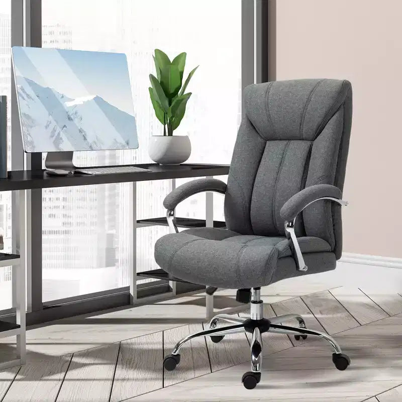 Chaise de bureau à dossier haut, chaise d'ordinateur avec soutien lombaire et hauteur réglable