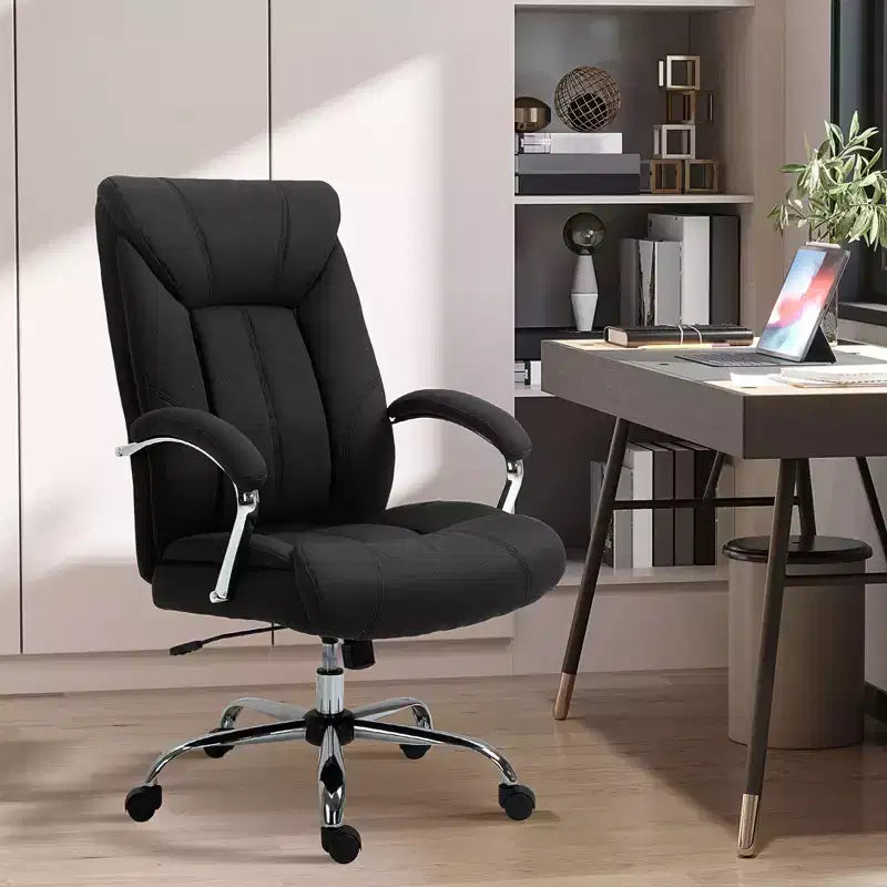 Chaise de bureau à dossier haut, chaise d'ordinateur avec soutien lombaire et hauteur réglable