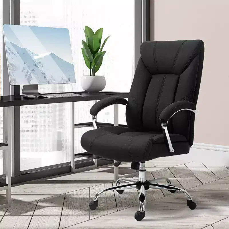 Chaise de bureau à dossier haut, chaise d'ordinateur avec soutien lombaire et hauteur réglable